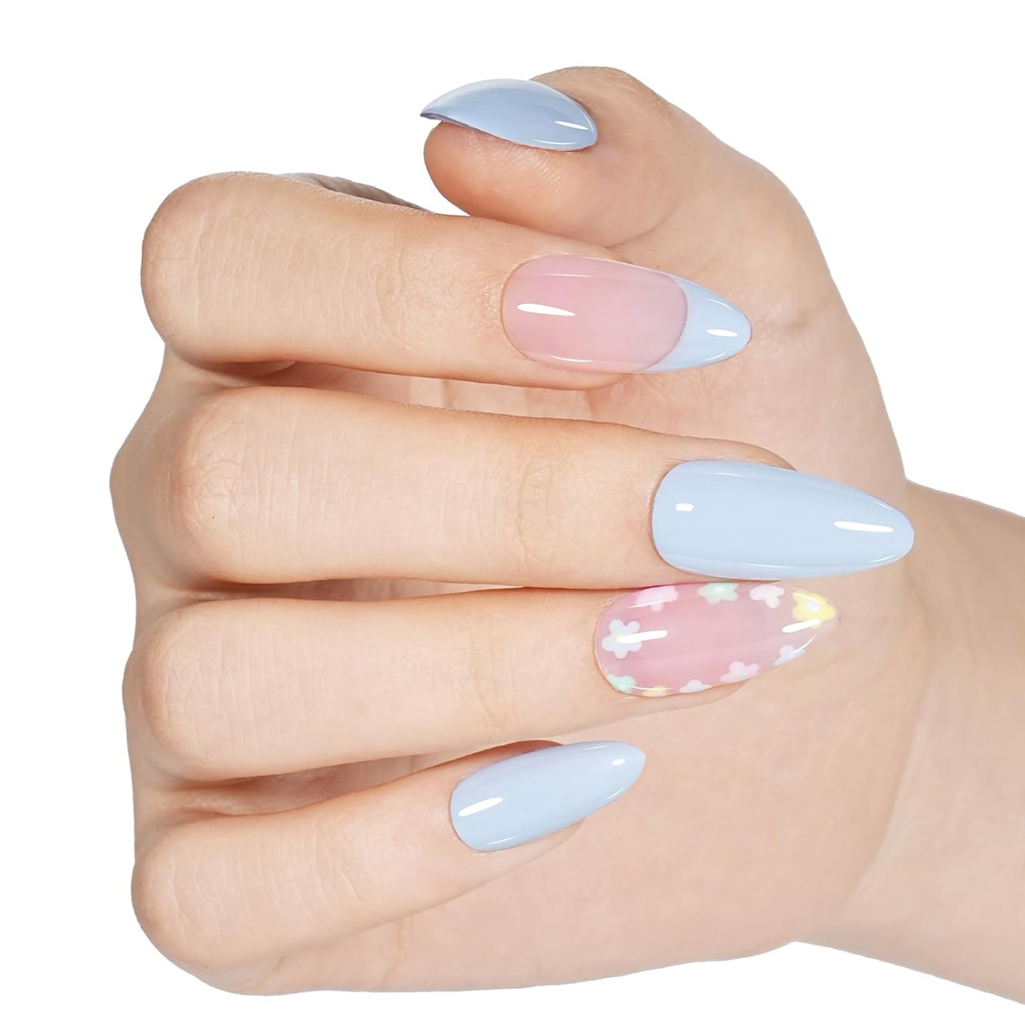 AILLSA Pastel Blue Gel Nail Polish Macaron Baby Blue Gels Polish Bright Spring Summer Colors Cotton Candy Nail Polish Gel Soak Off U V for French Manicure Salon DIY Holiday 0.5 Fl Oz GB82