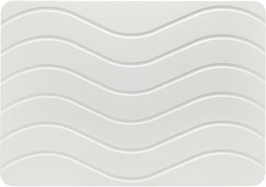 Absorbent Stone Bath Mat, Diatomaceous Earth Shower Mats, Non-Slip Water Absorbing Diatomite Stone Mat for Bathroom Floor, Quick-Drying Easy to Clean (23" x 16" White)