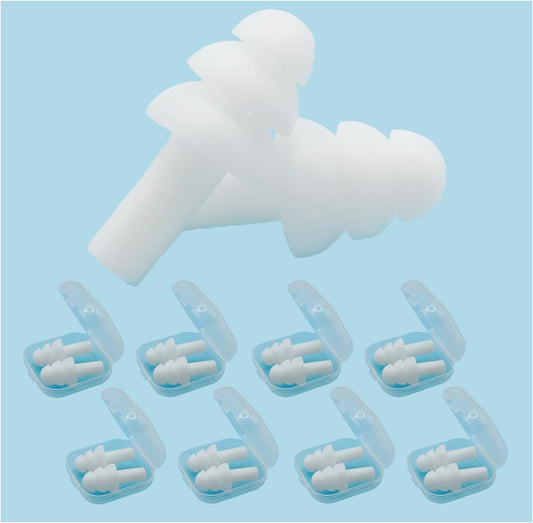 Earplugs for Sleeping Noise Cancelling, Reusable Ear Plugs– Super Soft, Silicone Ear Plug, for Sleeping 8 Pairs, Swimming, Snoring, Concerts, Work, Noisy Places (8 Colors)