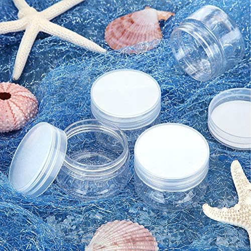 12 Pack Small Plastic Containers with Lids Clear Plastic Favor Storage Jars Wide Mouth for Beauty Products (5 Ounce, Clear)