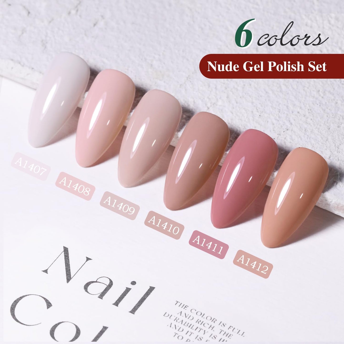 Double Rhythm Gel Polish Set of 6 Colors Baby Light Pastel Milky Gel Polish Starter Kit Art DIY Salon Home (Natural Neutral Nude Pink,Kit 28)