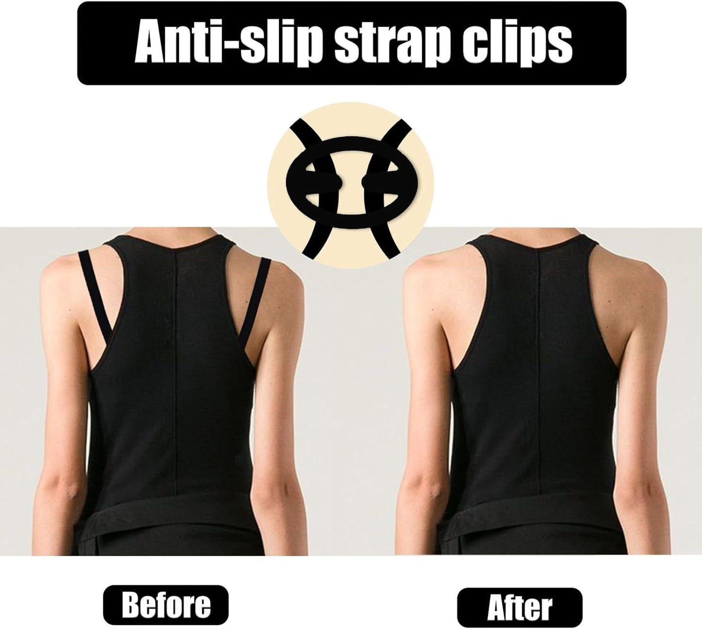 18 Pcs Bra Straps Clips Adjustable Non Slip Bra Clips for Racerback Bra Straps Holder Bra Extenders 2/3 Hook