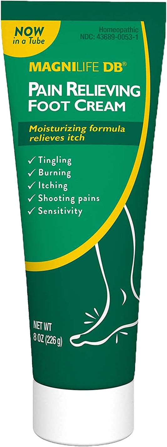 MagniLife DB Foot Cream, Calming Relief for Burning, Tingling, Shooting & Stabbing Foot Sensations - Soothes Dry, Cracked, Itchy, Sensitive Skin (8 oz Tube)