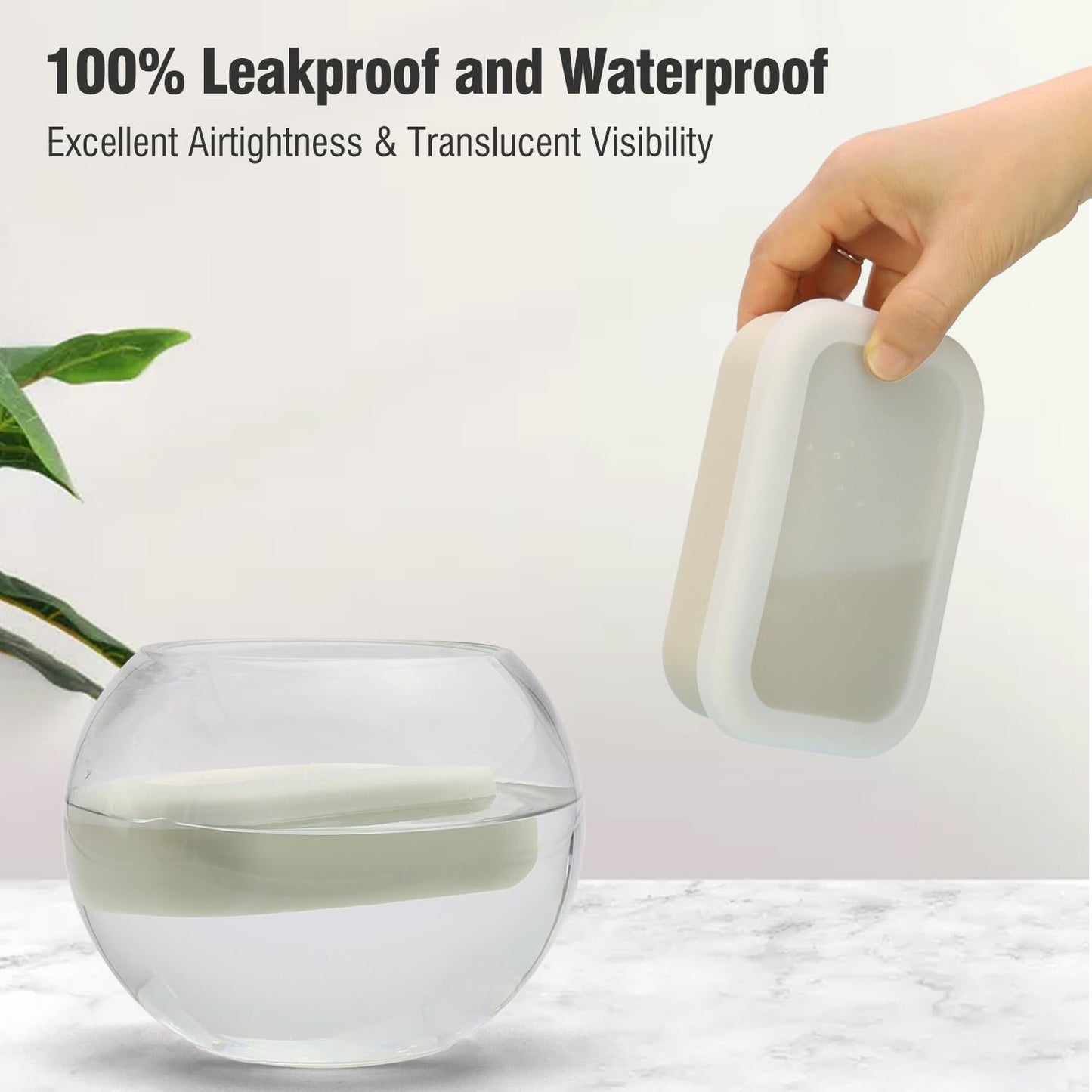 Enhanced Leak Proof Travel Soap Case, AIMAIAIMAI Silicone Soap Container with Draining Layer, Portable Bar Soap Holder for Bathroom, Camping, Gym, Easy to Clean (Translucent & Off-White)