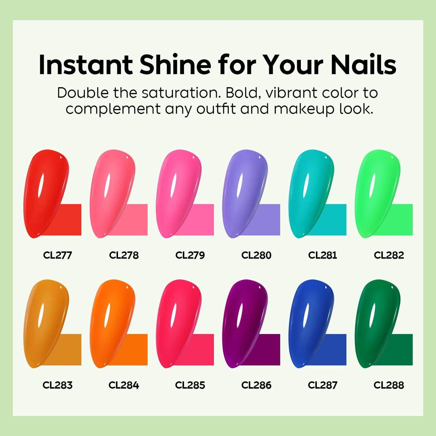 Luxbon 12 pcs Gel Nail Polish Set - Summer Color Set Long Lasting Gel Polish, uv led Soak Off Nail Art Designs Manicure Kit 006