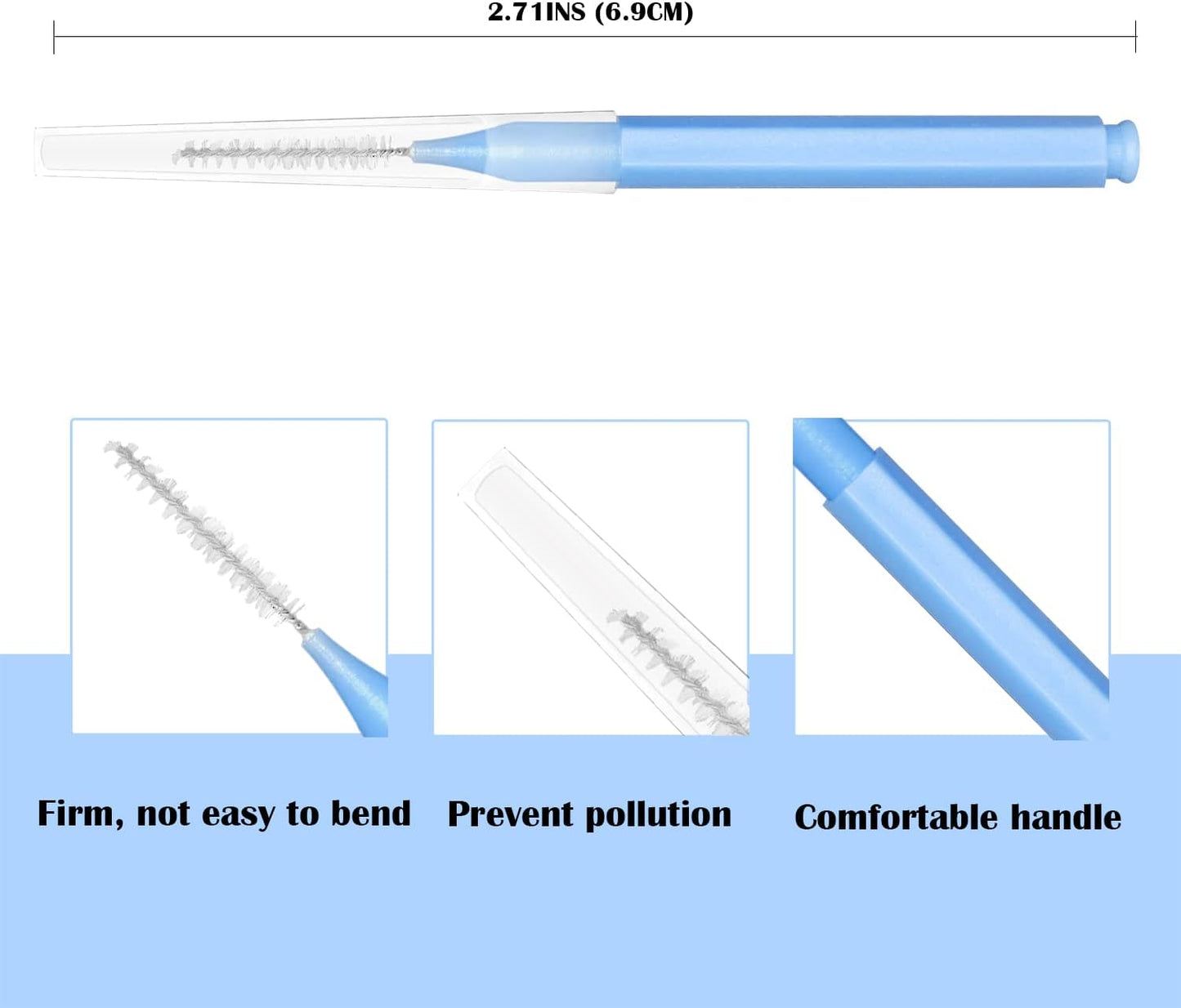 EasyHonor Braces Brush for Cleaner Interdental Brush Toothpick Dental Tooth Flossing Head Oral Dental Hygiene Flosser Toothpick Cleaners Tooth Cleaning Tool (5Colors,50pcs)