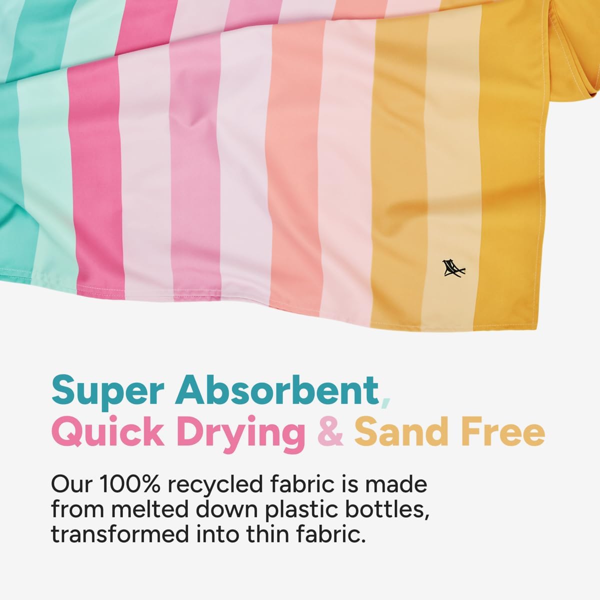 Dock & Bay Kid's Towel - for Beach Use - Quick Dry, Sand Free - Compact, Lightweight - 100% Recycled - Includes Bag - Coastal Candy, Large (160x90cm, 63x35)