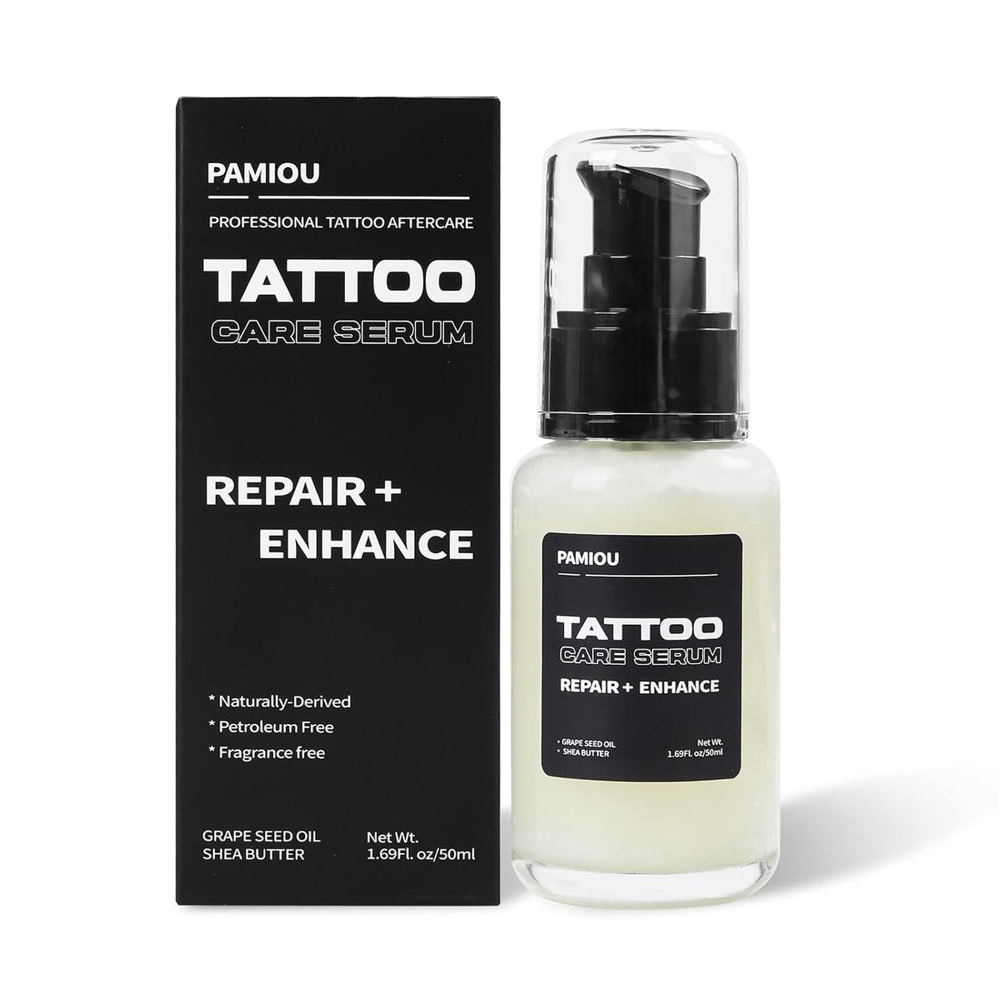 Tattoo Aftercare Serum & Moisturizer For Fresh Tattoo Care, Repair + Enhance New Tattoo Skin, Tattoo Lotion Tattoo Supplies with Naturally Derived Ingredients, Petroleum Free - 1.69 Fl oz