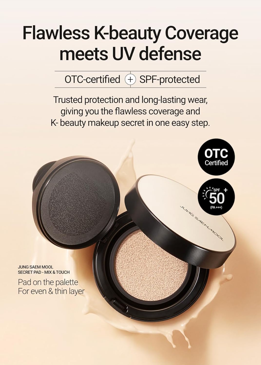 [JUNGSAEMMOOL OFFICIAL] Essential Skin Nuder Cushion (Fair Pink) | Refill Not Included | Natural Finish | Buildable Coverage | Makeup Artist Brand