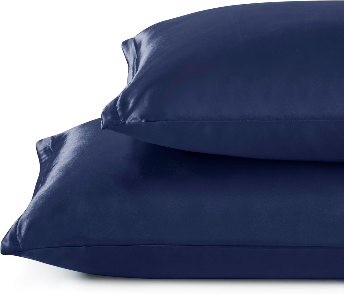 Juwenin Bedding,Super Soft and Luxury Silky Satin Pillowcase (Silky Satin Pillow Case for Hair) Set of 2 (Navyblue, King (20'x40'))
