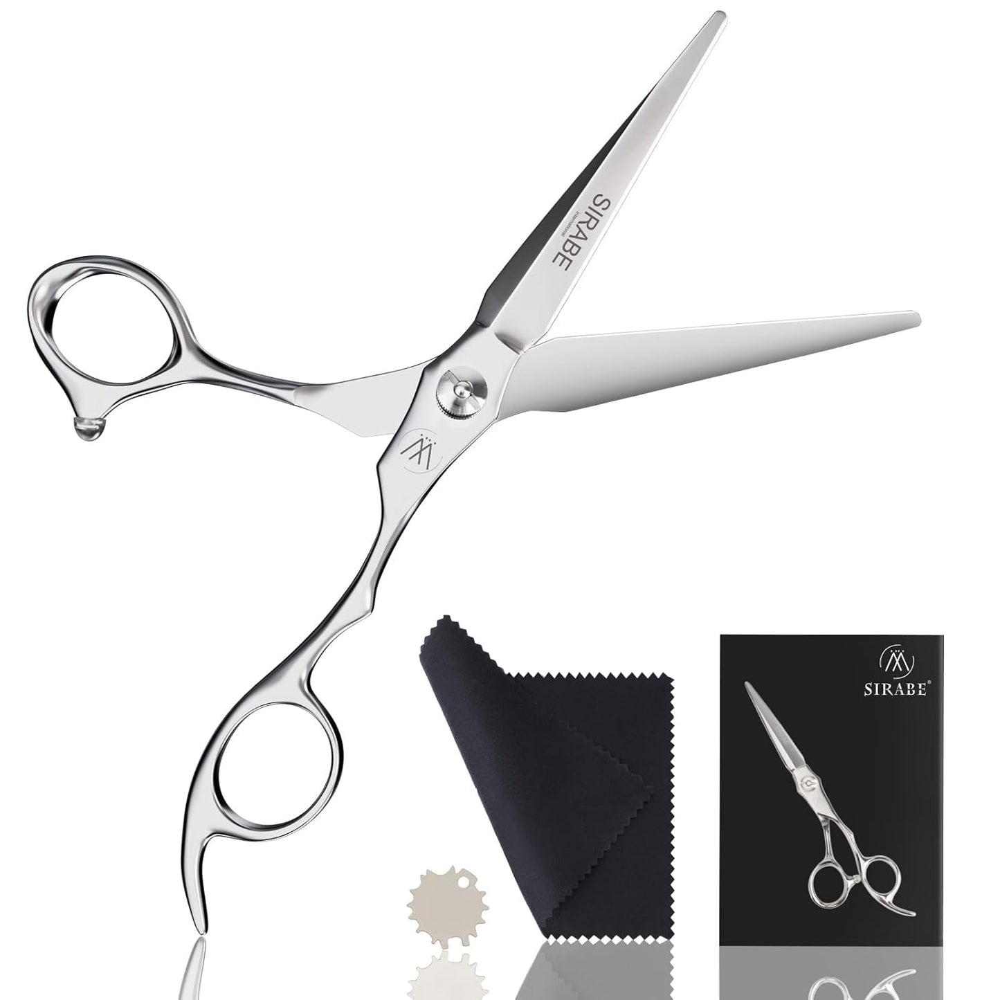 Sirabe Professional Hair Scissors Shears, 6.5" Extremely Sharp Blades, Hair Cutting Scissors Barber Kit Haircut Scissors, for Home Salon Hairdressing