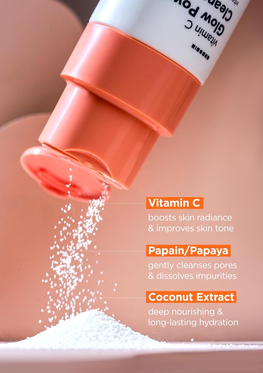 Hanskin Vitamin C Glow Powder Cleanser - Gentle Face Wash for Brightening & Radiant Skin, Papaya Enzyme Powder Facial Cleanser for Dry Skin, Exfoliating & Refreshing Korean Skincare [2.36 fl oz.]