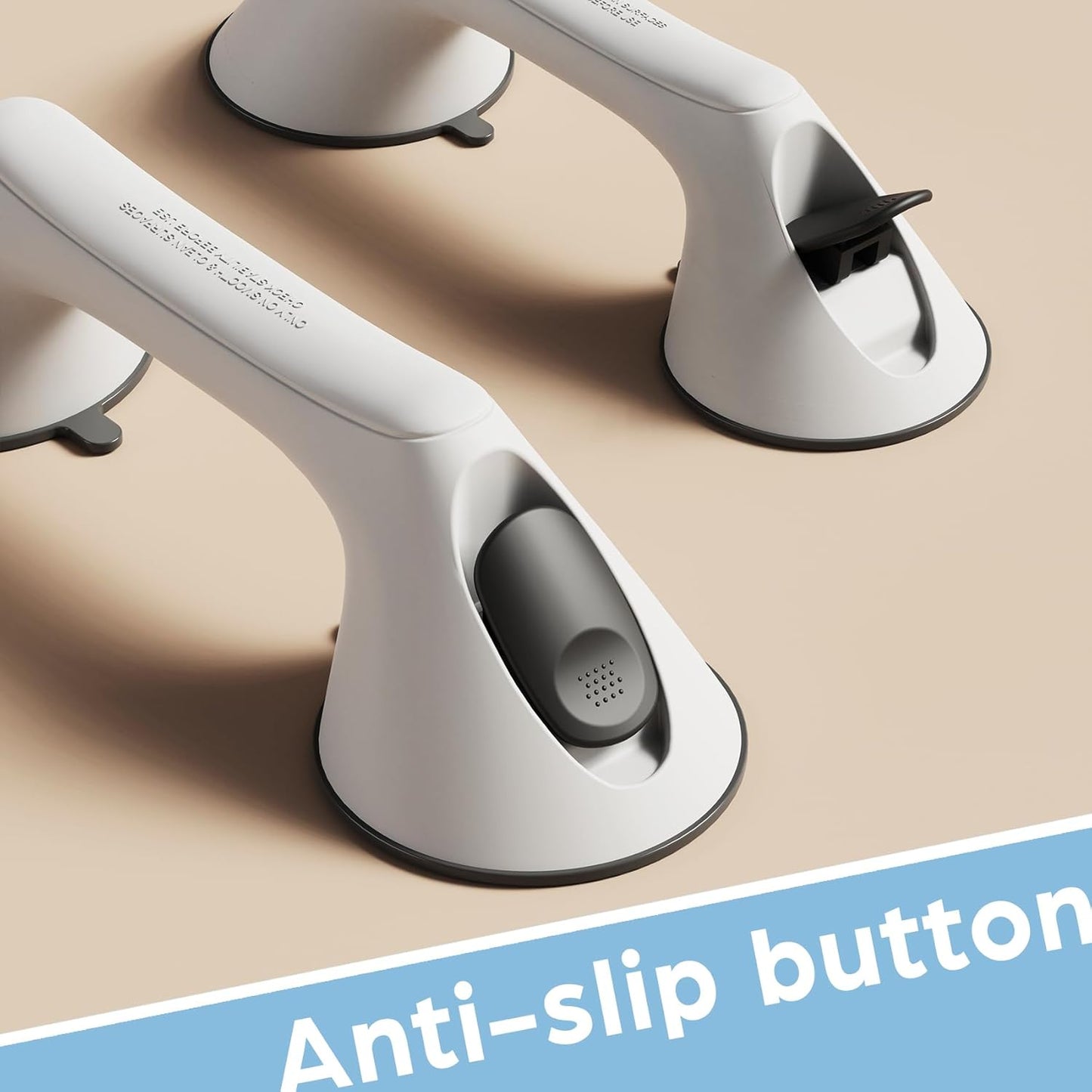 2 Pack 12 Inch Grab Bars for Bathtubs and Showers for Seniors, Heavy Duty Shower Handle for Elderly, Suction Cup Removable Handrails Handicap Bath Grip Bathroom Safety Grips (White and Black