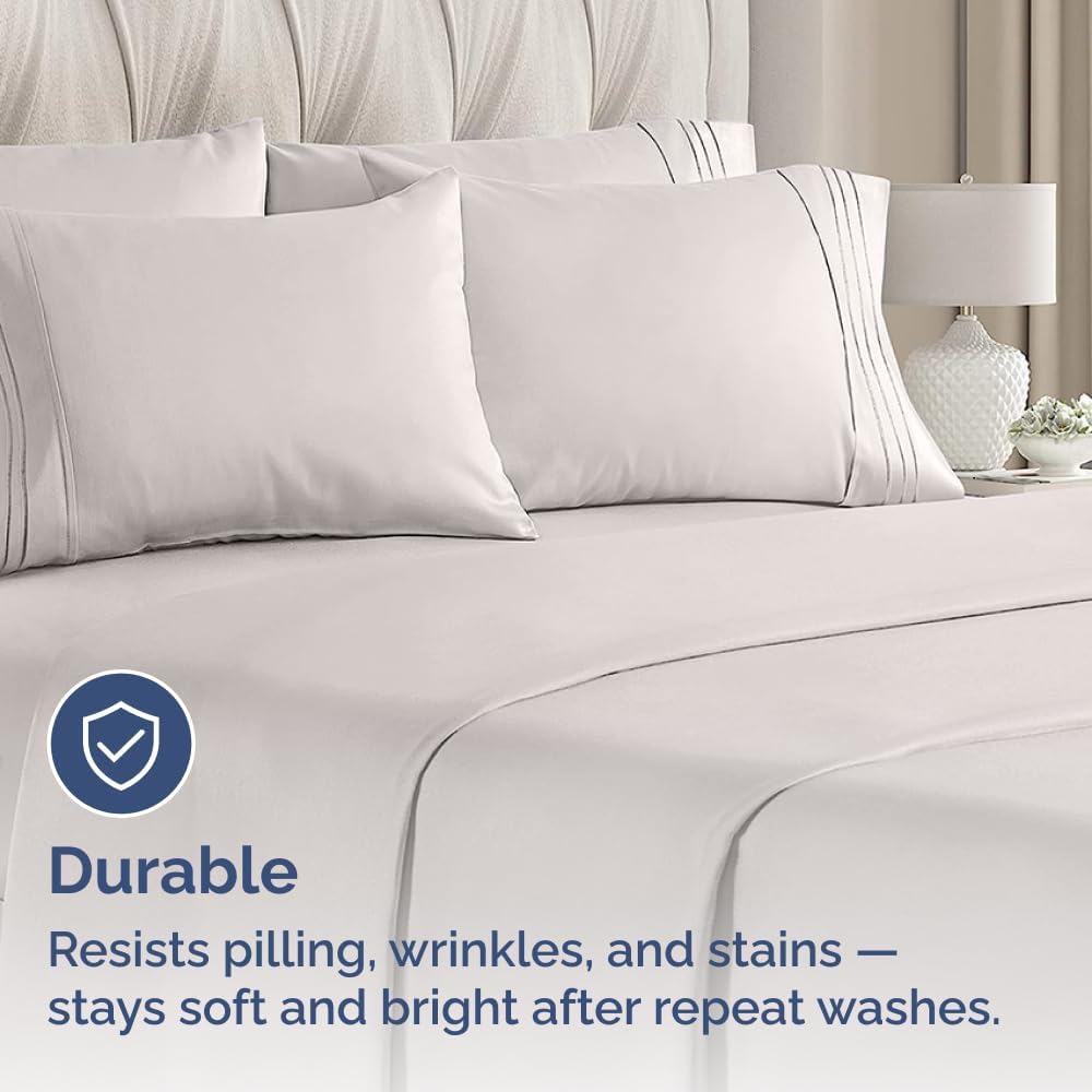 Queen Pillow Cases Set of 10 - Ultra Soft Hotel Quality Pillowcase Covers - Comfy, Cozy & Wrinkle Free - Shrink, Stain & Fade Resistant - Machine Washable Pillow Protectors - 10 Piece Set - Light Grey