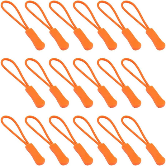 Ruidee 50 Pieces Zipper Pulls Zipper Tabs Zipper Pull Cord Extender Replacement Zipper Pulls for Backpacks, Jackets, Luggage, Purses, Handbags（Orange）