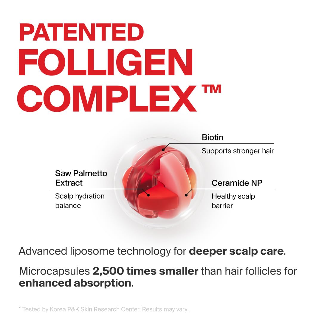 Dr.FORHAIR Folligen Shampoo | Korean Hair Care | Clarifying, Anti Dandruff, Scalp | For Hair Thickening & Fuller Looking, 16.91 fl oz