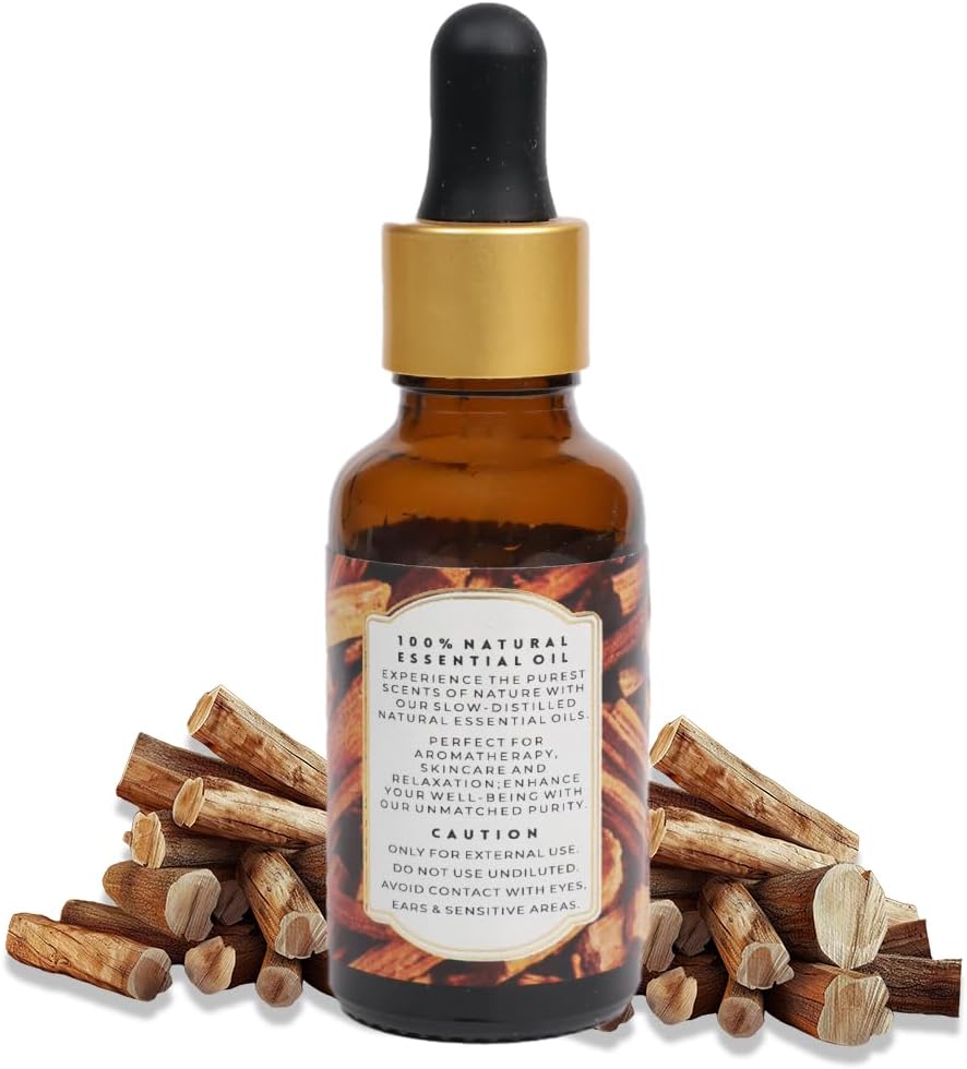 Luxurious Sandalwood Essential Oil by Enhanced Essentials|with Glass Dropper|Concentrated Essential Oil for Diffusers,Skin,Meditation,Aromatherapy,Massage,Perfume,Soap & Candle Making| 1 fl oz (30 ml)