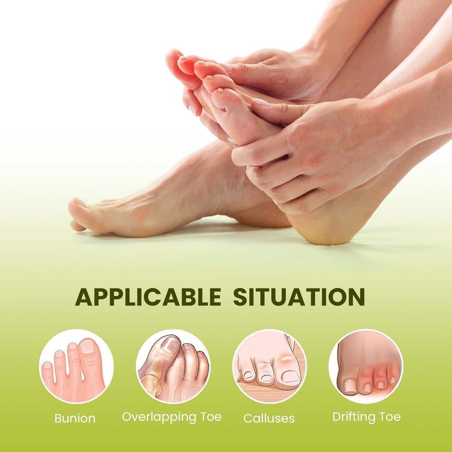 Bukihome Gel Toe Separators for Women -10 Pack Toe Spacers for Overlapping Toes, Bunions, Big Toe Alignment, Bunion Relief - Soft Silicone Toe Corrector for Men (Medium Size)