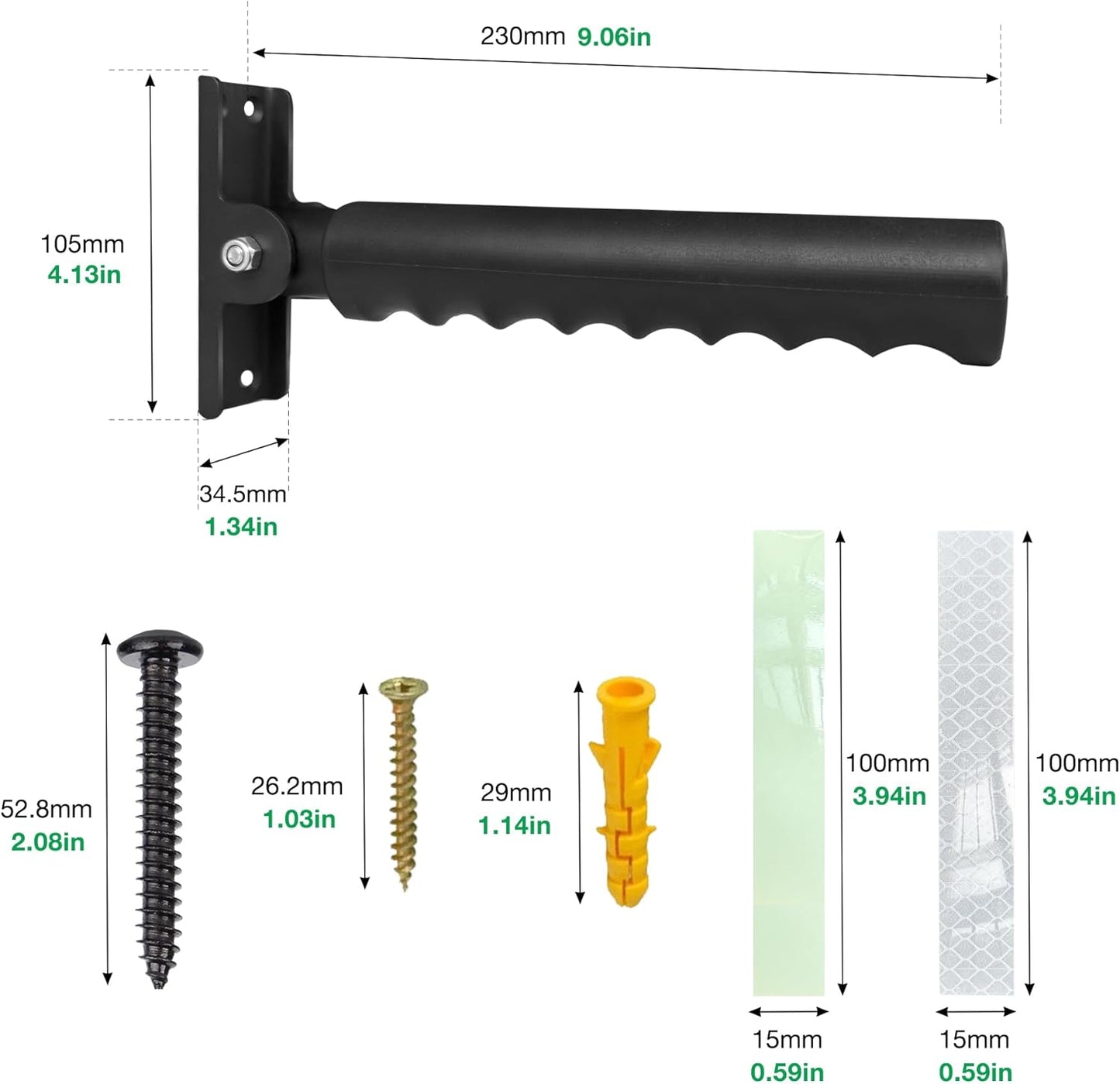 Safety Extended Doorway Flip Assist Handle Grip for Elderly with Reflective & Luminous Stickers Non-Slip Flip Up Grab Bars for Walll/Stairs/Doorframe Folding Doorway Assist Handle for Seniors