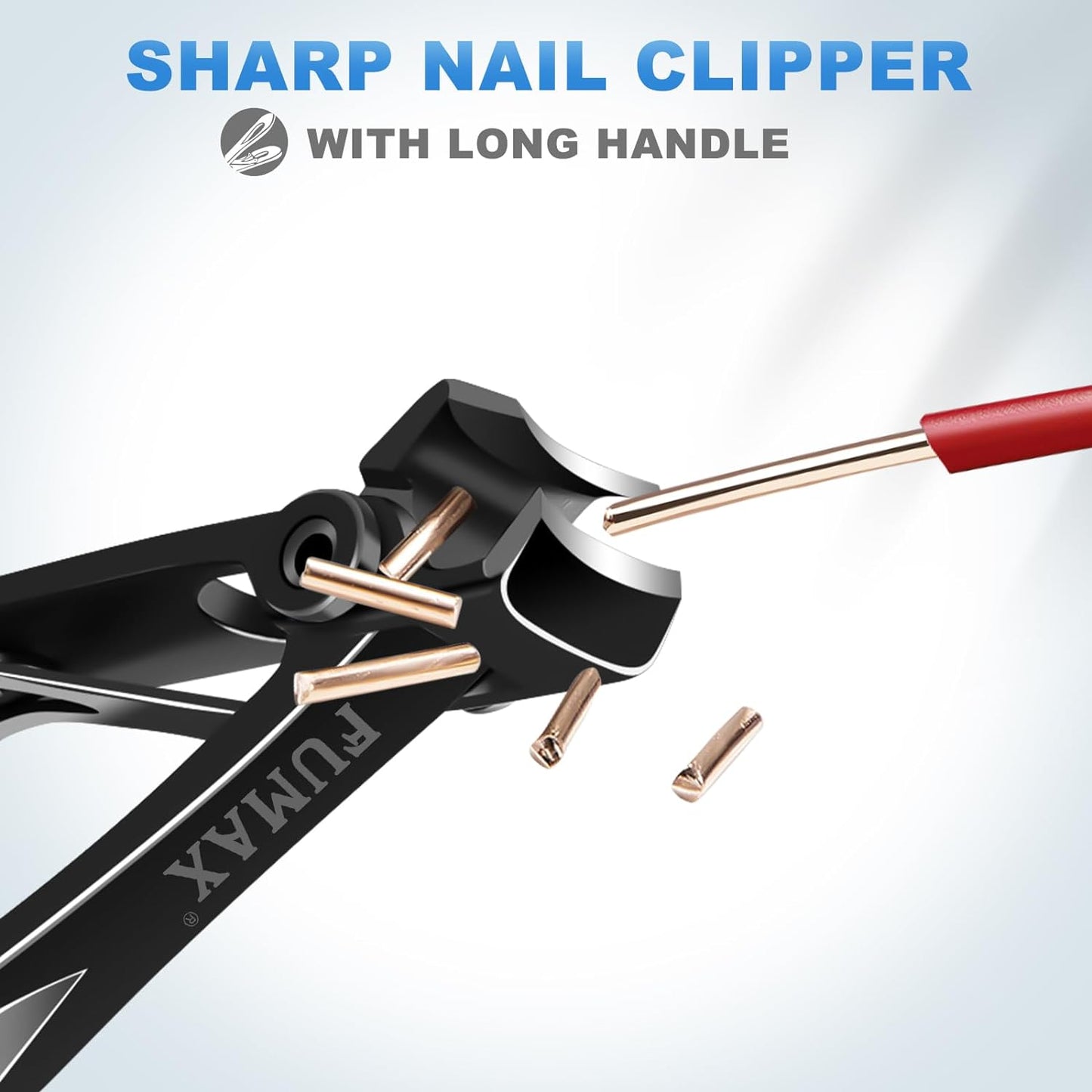 Toenail Clippers for Seniors Thick Toenails, Heavy Duty Large Nail Clippers with 15mm Wide Jaw Opening, Long Handle Toe Nail Clippers for Thick Nails Gifts for Men, Seniors Women