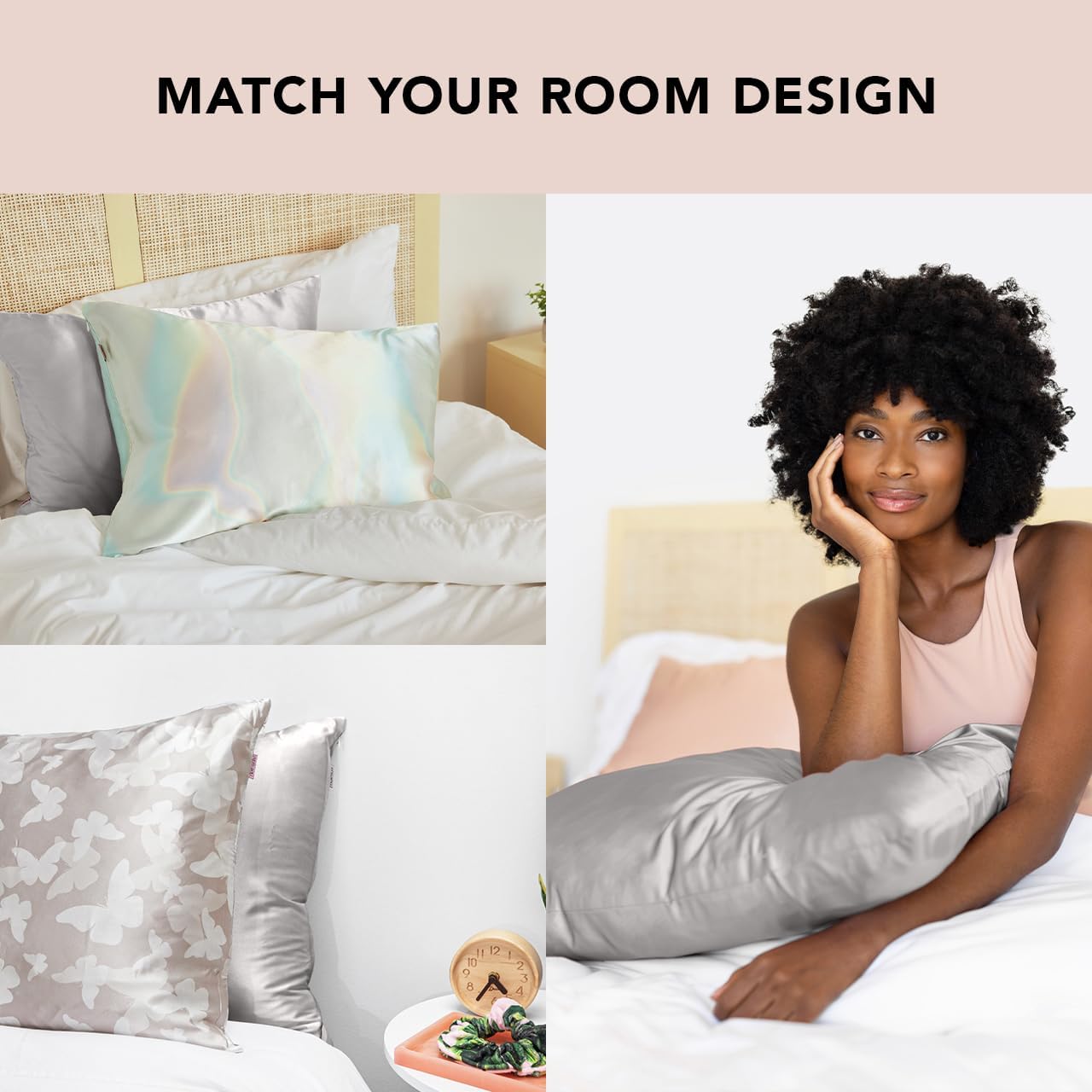 Kitsch Satin Pillowcase with Zipper for Hair & Skin, Softer Than Silk Pillow Cases Queen, Wrinkle-Free, Smooth and Cooling Satin Pillow Covers, Standard Size 19"x26", Silver