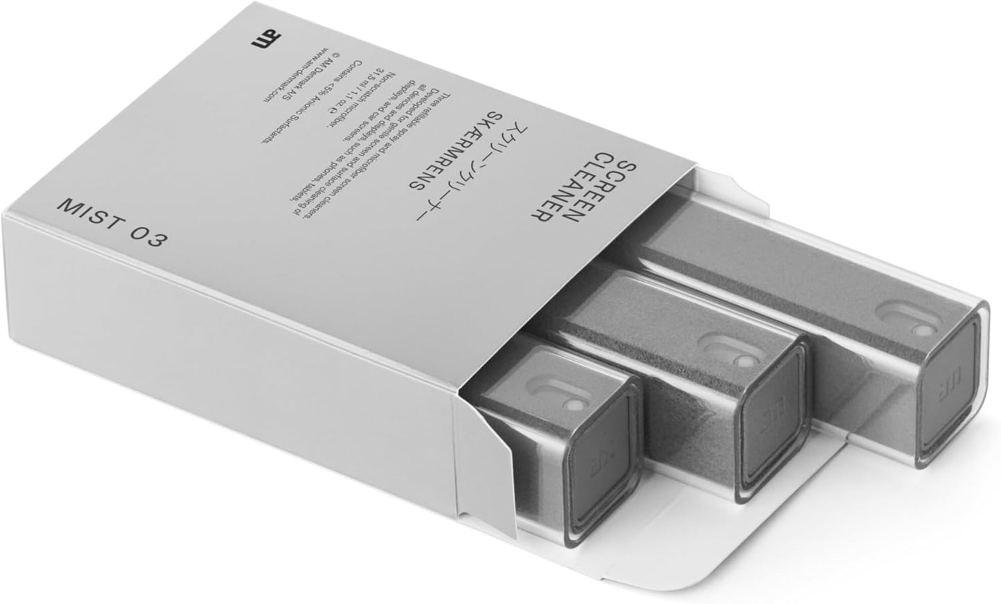 am Screen Cleaner Mist Spray with Microfiber Cloth Around – Alcohol-Free, Streak-Free Screen Cleaning Kit for Smartphones, Tablets, Laptops, Smart TVs & Car Screens, 3 Pack, Gray