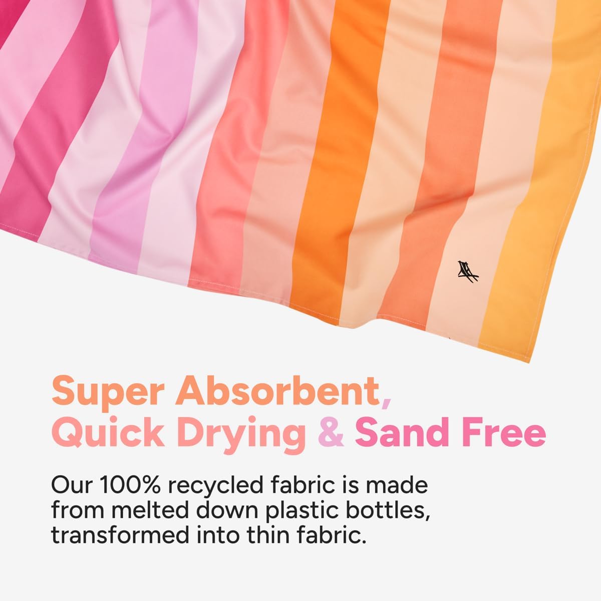 Dock & Bay Kid's Towel - for Beach Use - Quick Dry, Sand Free - Compact, Lightweight - 100% Recycled - Includes Bag - Summer - Miami Sorbet, Large (160x90cm, 63x35)