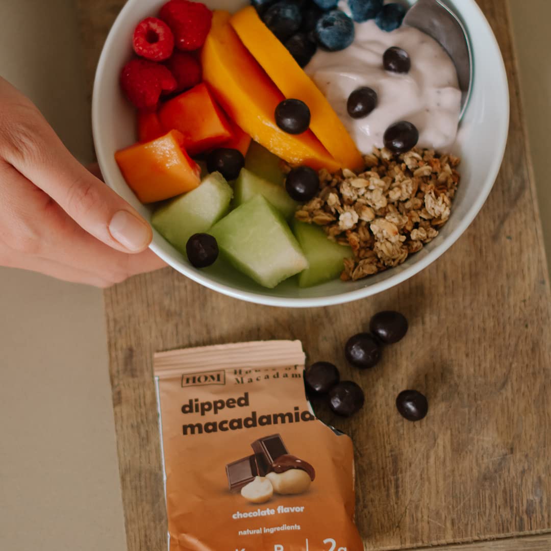 House of Macadamias Premium Dipped Macadamia Nuts, Chocolate, Plant Based, Keto, Low Carb, Vegan, Paleo, Sugar Free, Dairy Free, Gluten-Free, Preservative Free, 12 x 1.41oz