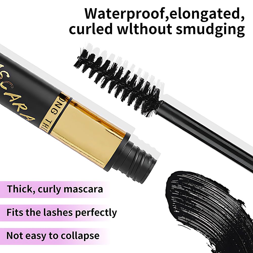 5 PCS Black Voluminous Original Volume Building Mascara Makeup, Lengthening, Defining, Curling, Multiplying, Buildable Formula,Cruelty Free,Waterproof Bulk Mascara Pack