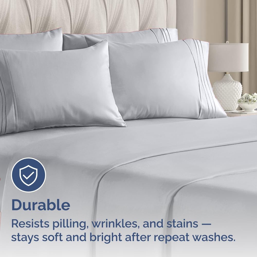 Queen Pillow Cases Set of 6 - Ultra Soft Hotel Quality Pillowcase Covers - Comfy, Cozy & Wrinkle Free - Shrink, Stain & Fade Resistant - Machine Washable Pillow Protectors - 6 Piece Set - Steel Blue