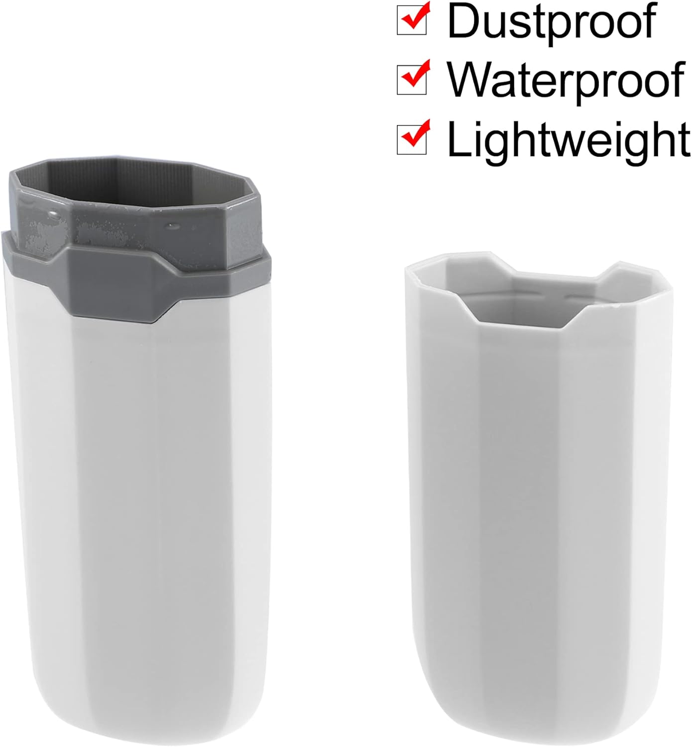 VOCOSTE Toothbrush Case, Traveling Toothbrush Holders Case, Plastic, White, 7.87"x2.17"