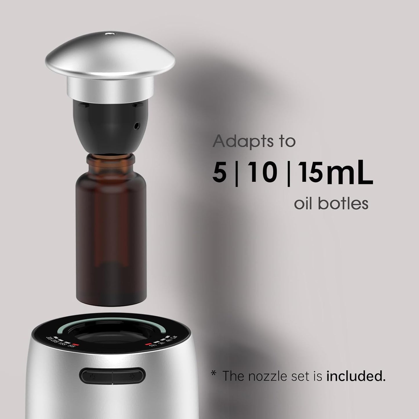 waterless Diffuser for Essential Oil Battery Operated Nebulizer, Night Light, 4 Mist Levels,Timer and Auto on Off Function for car,Home,Room,Office,Covers 100 Sq.Ft, Aluminum Alloy Material