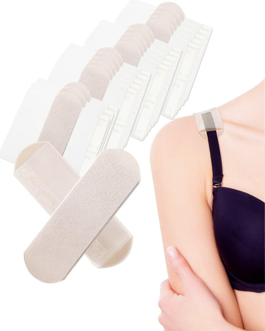 Bra Strap Cushion Fabric, BUMOVE Disposable Comfort Bra Shoulder Strap Cushion, No More Dents or Bruises from Your Bra Straps (Nude 20P)