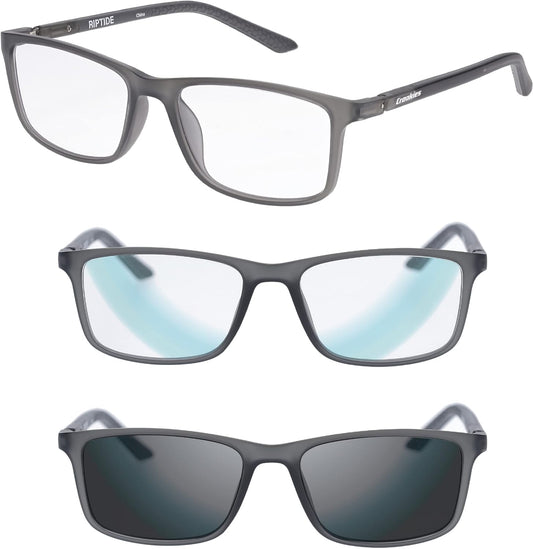 Croakies Riptide Photochromic Eyewear | UV400 Sunglass and Bluelight Protective Eyeglass For Outdoor and HEV Devices | Bundle
