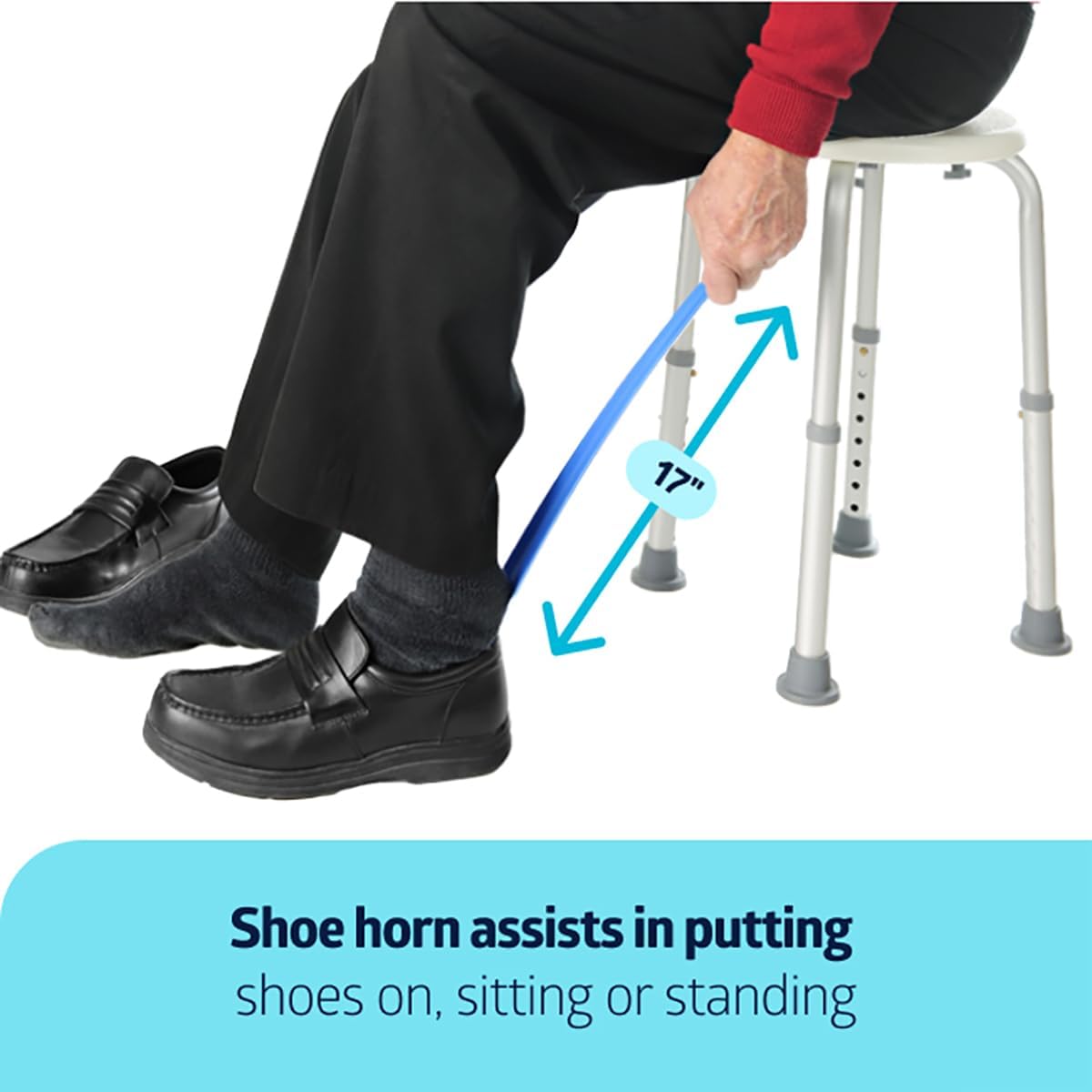 Medline Economy Hip Kit, Mobility Aids Ideal for Hip Surgery Recovery, 4-Pieces, 26" Grabber Reacher, Shoehorn, Sock-Aid, and Contoured Bath Sponge