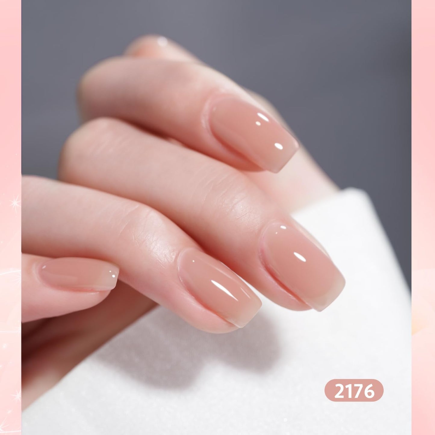 GAOY Nude Jelly Gel Nail Polish Set, 6 Transparent Colors Sheer Pink Neutral Gel Kit for Salon and Nail Art DIY at Home