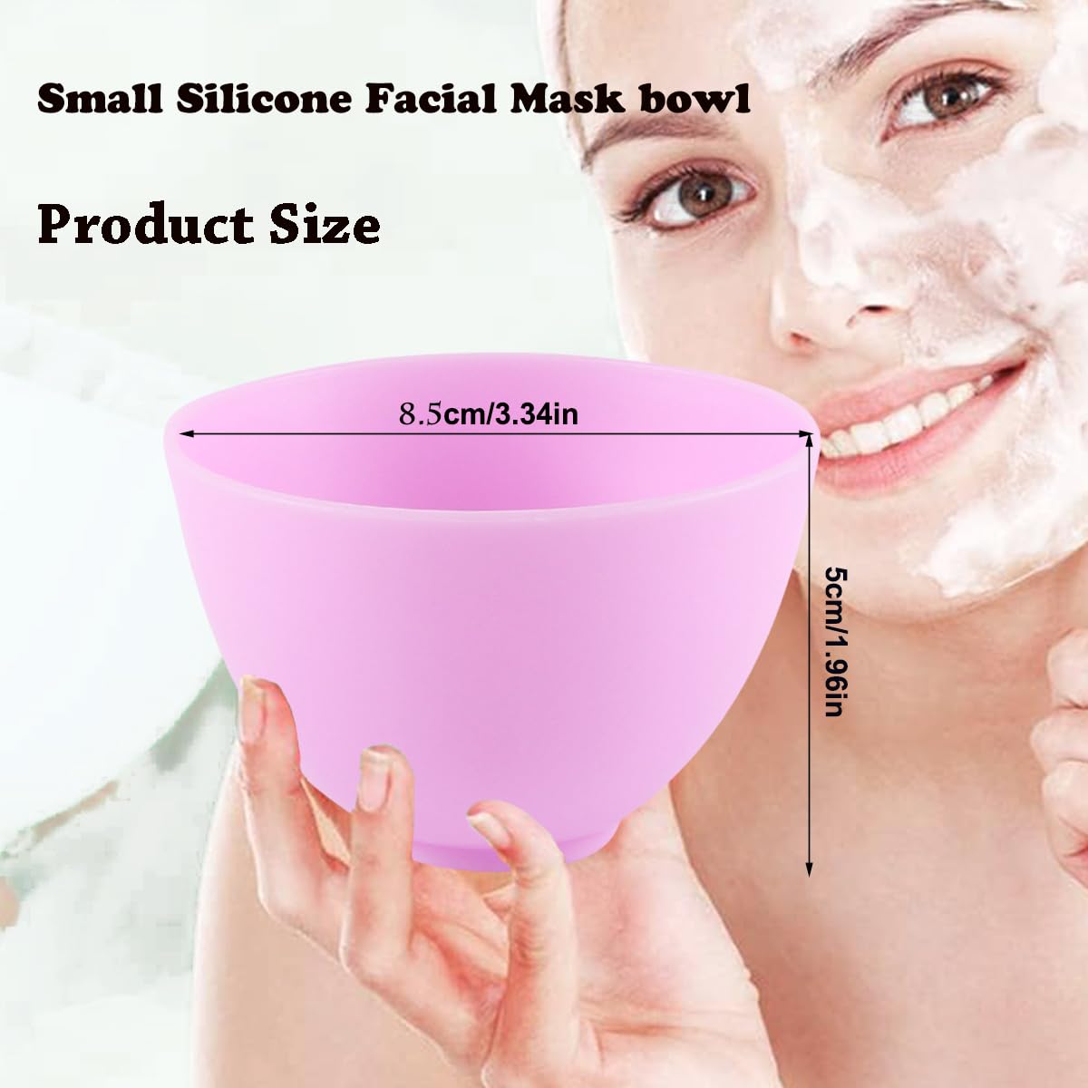 6 Pack Silicone Face Mask Mixing Bowls - Microwave & Freezer Safe, Non-Stick Esthetician Bowls for DIY Skincare, Clay Masks, Hair Color, 3.3-inch Esthetician Supplies(Purple)