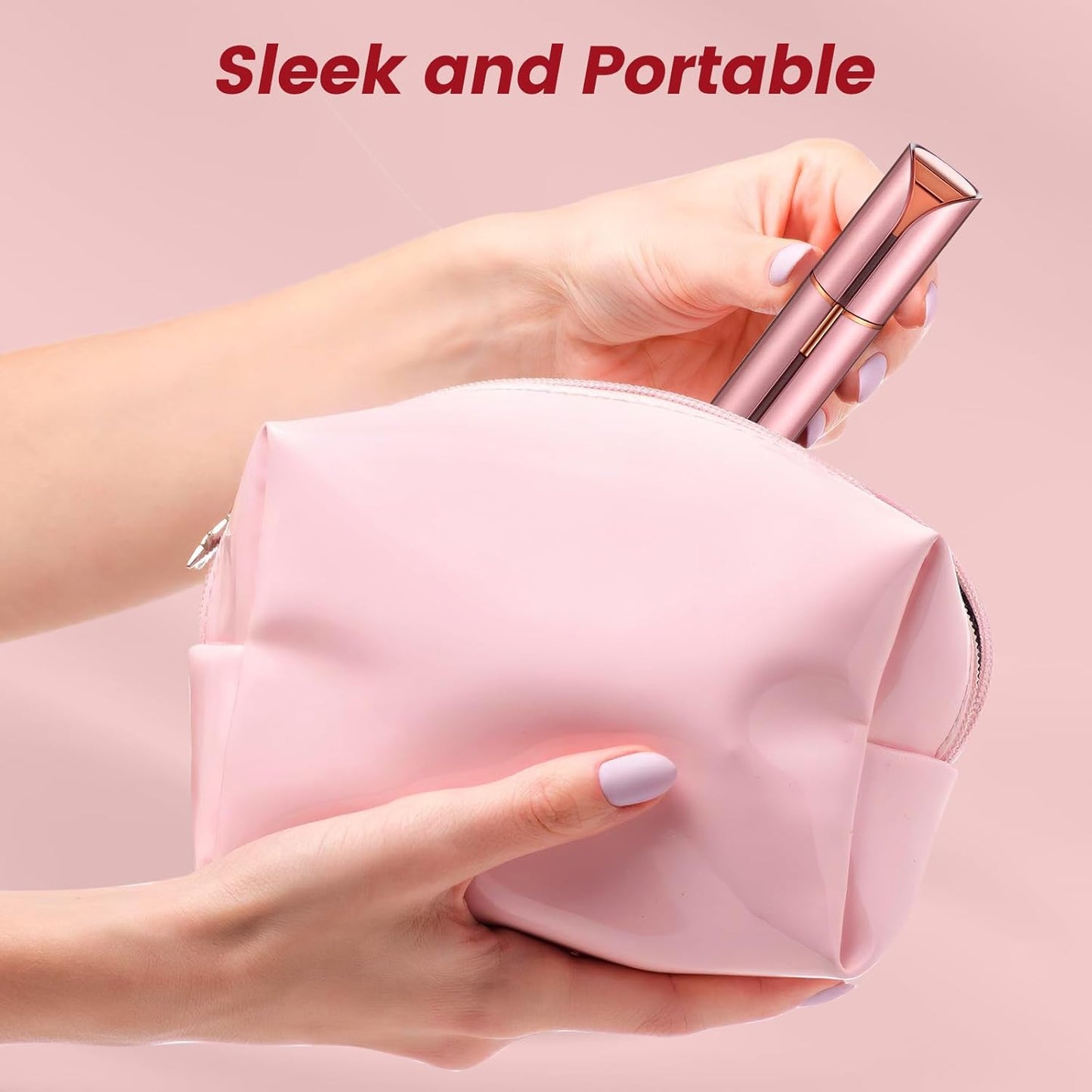 Facial Hair Removal for Women Painless Hair Remover, Waterproof Shaver Razor Hair Remover with LED Light for Face Bikini Peach Fuzz Upper Mustache Lip Chin (Rose Gold)