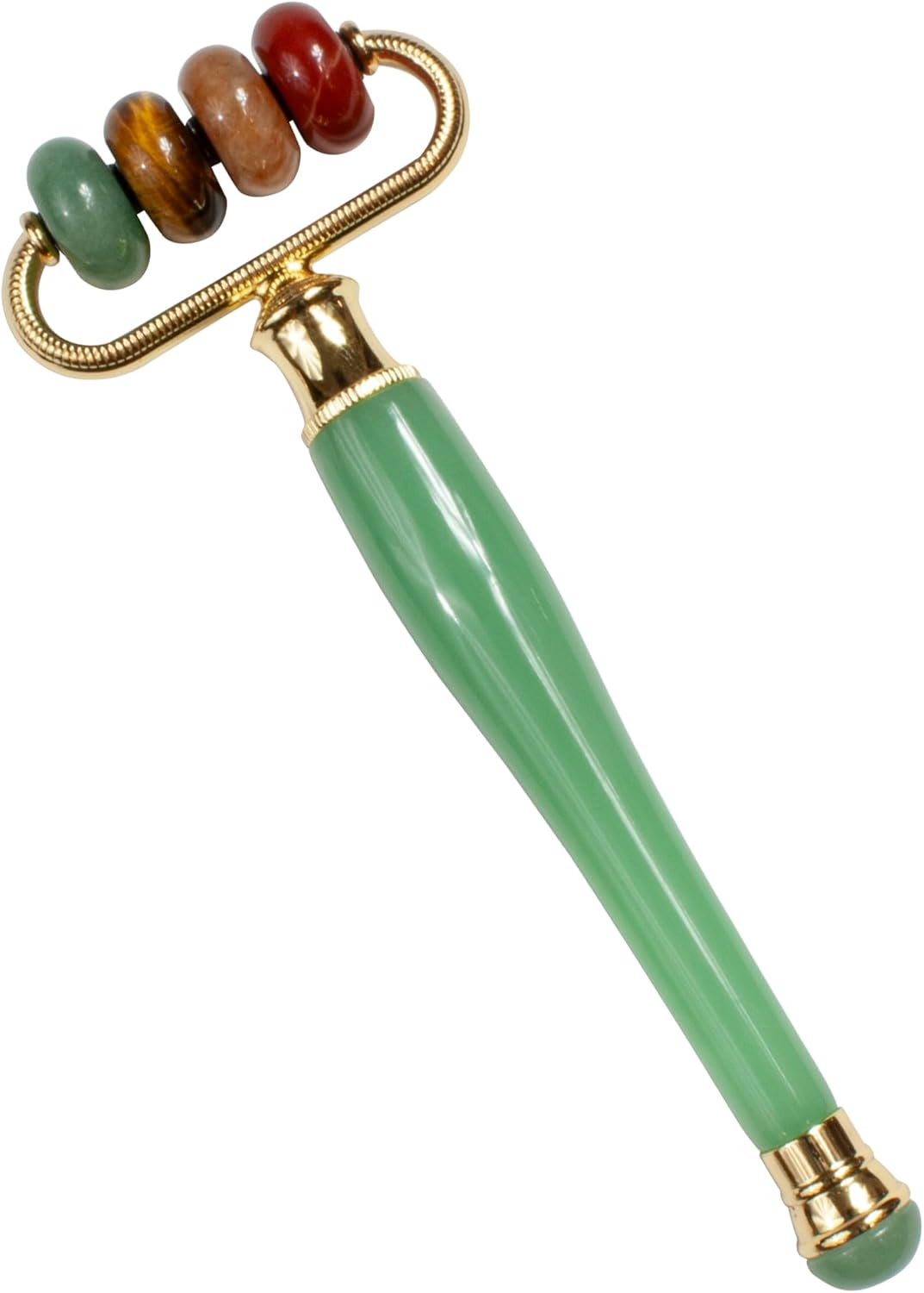 Eurow Luxe Multi-Stone Jade Face Roller for Skincare, Puffiness, Wrinkles, Relaxation, Circulation, Product Absorption & Massage, Rejuvenating Facial Tool for Women & Men, Multi-Color