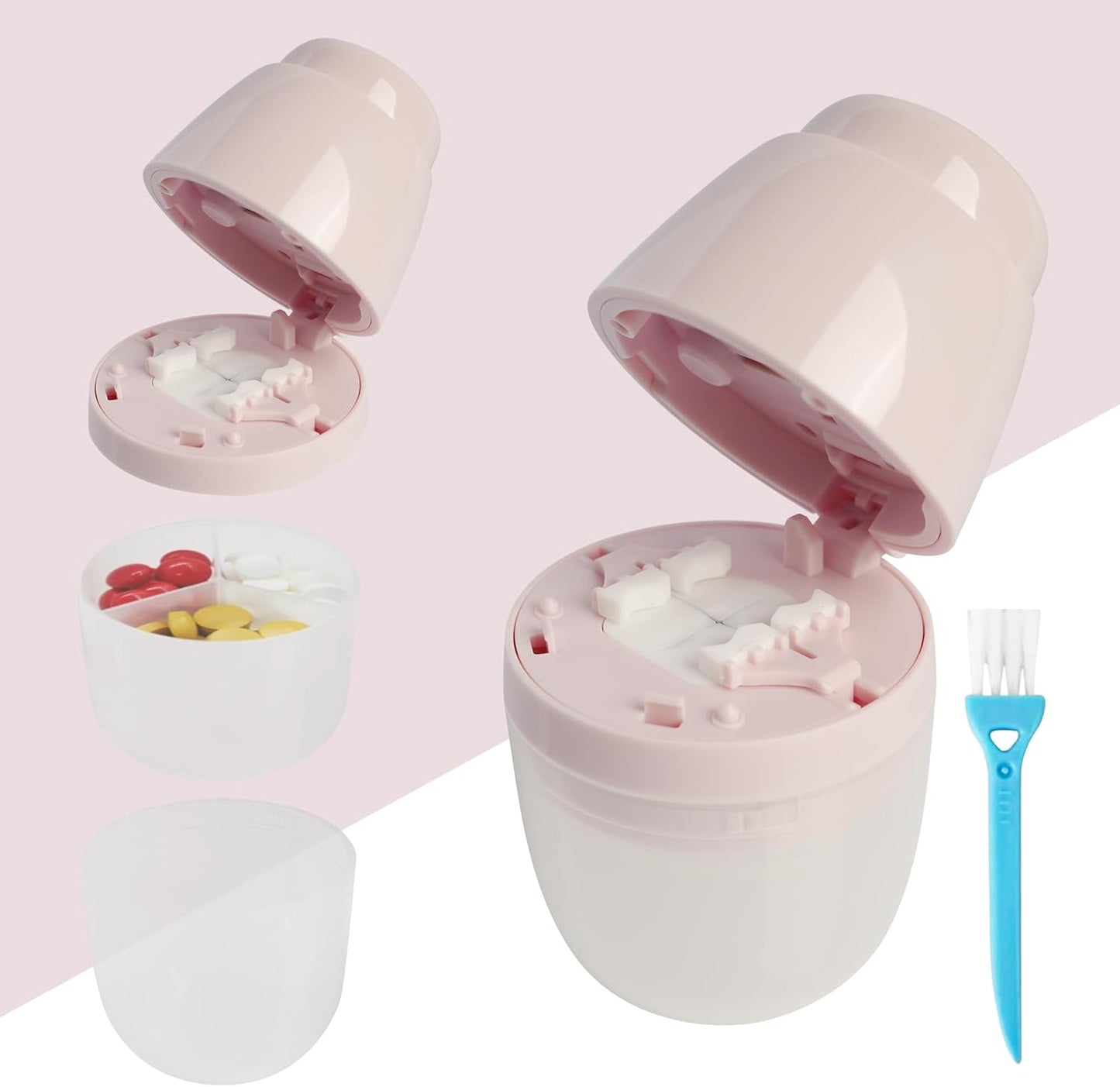 Multi-Function Pill Cutter, 1/2 and 1/4 Pill Splitter for Small and Tiny Pills,Portable and Adjustable Cutter,Storage Case