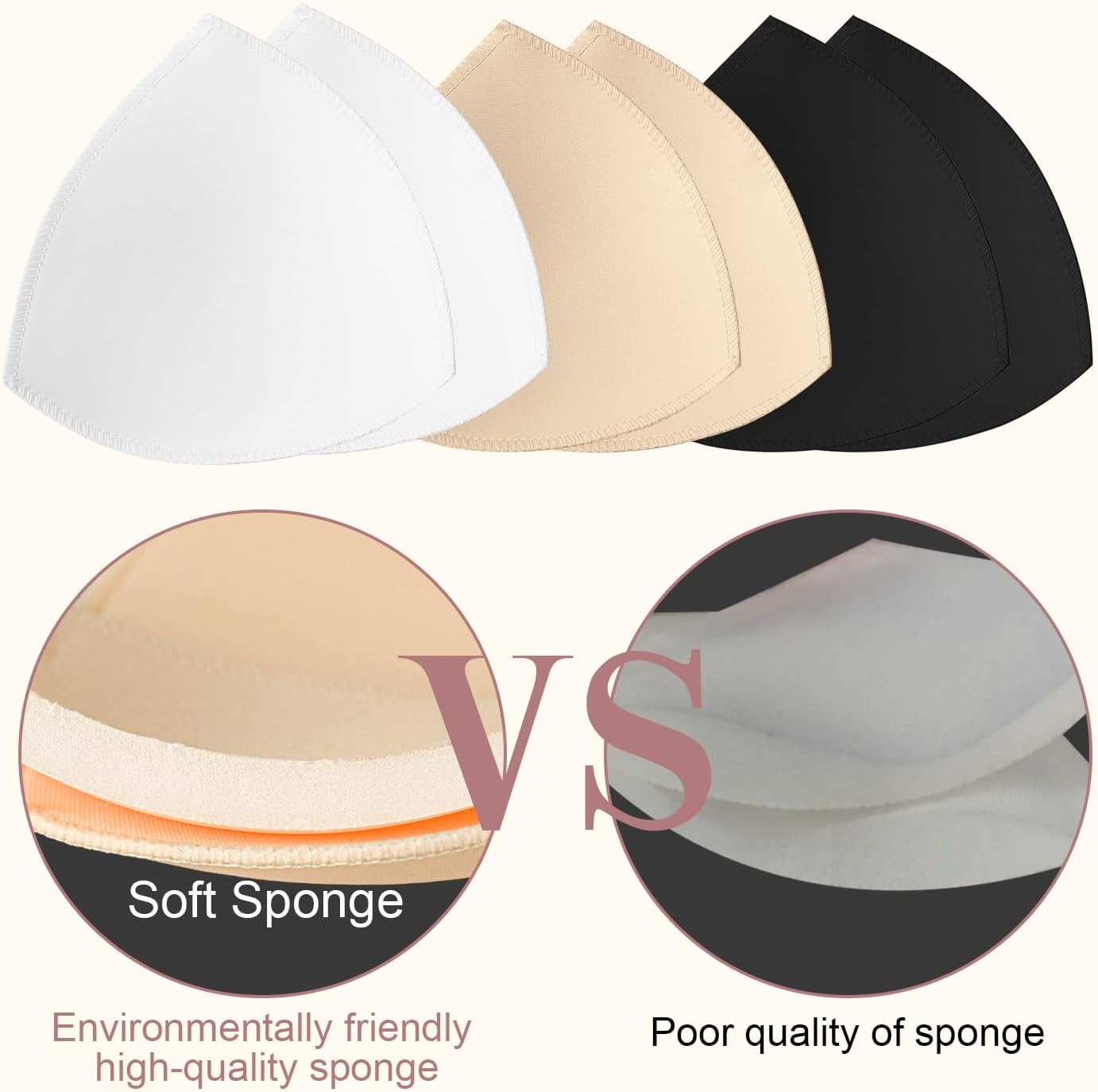 Bra Pad Insert,Removable Sport Bra Cup Triangle Breathable & Reusable Bra Pad for Yoga Bra,Swimsuits,Bikini