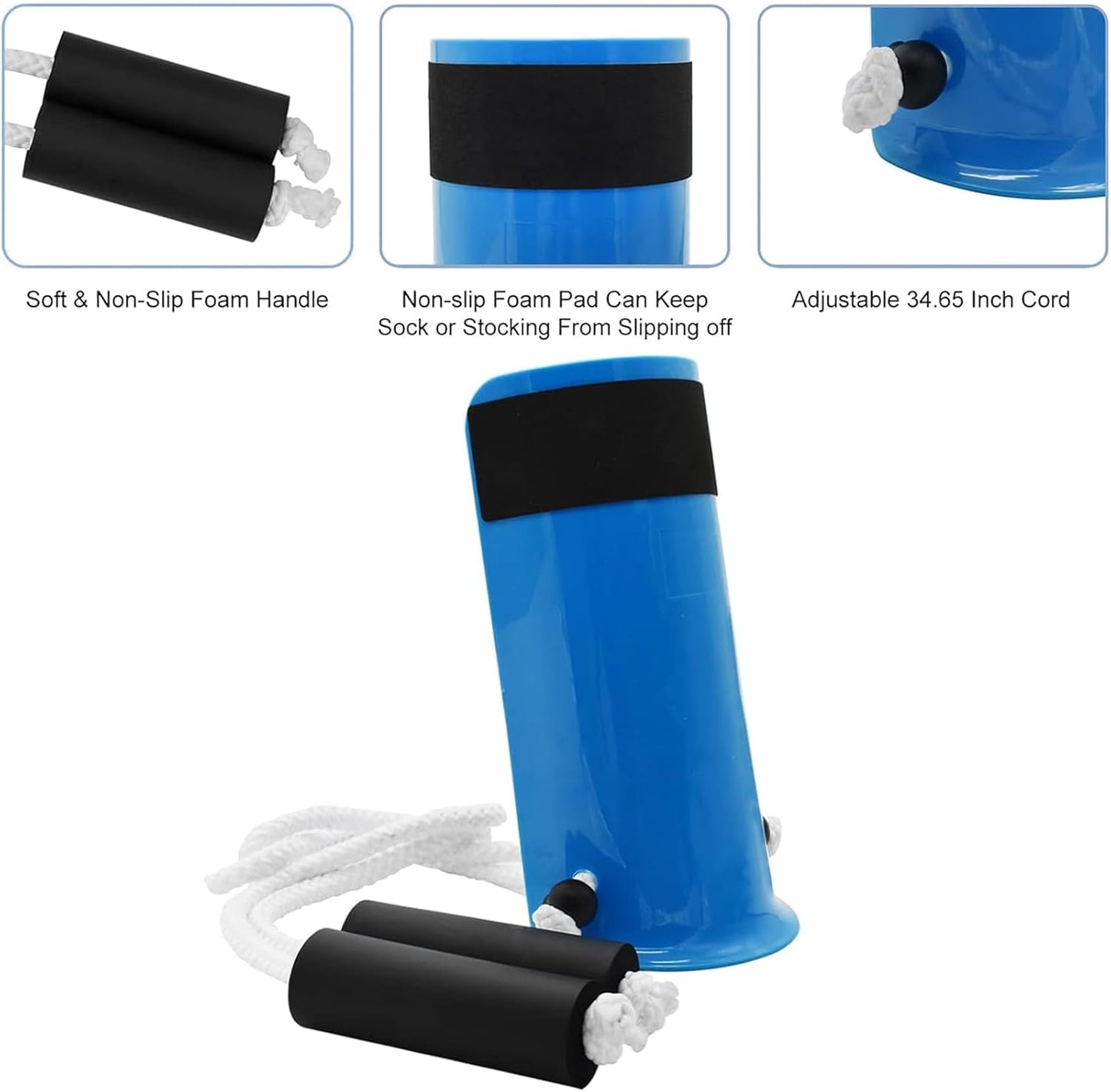 DILSIAI Sock Aid Device for Seniors Assistant Device no Bending Helper Easy on and Off Stocking - Without Bending, Slip Resistance, Reliable Sock Aid Device for Seniors (Blue)