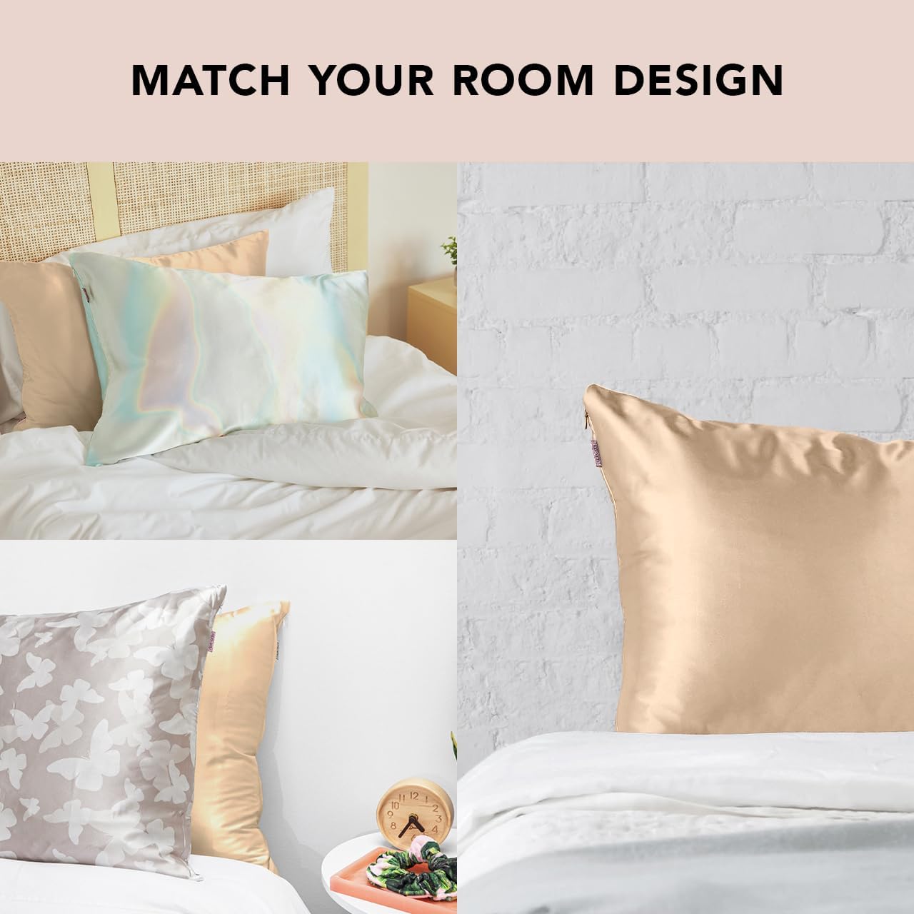 Kitsch Satin Pillowcase, Softer Than Silk Pillow Cases King, Cooling Pillow Covers, Satin Pillowcase with Zipper for Hair, Skin & Quality Sleep, Wrinkle-Free & Smooth, King Size 19"x36", Champagne