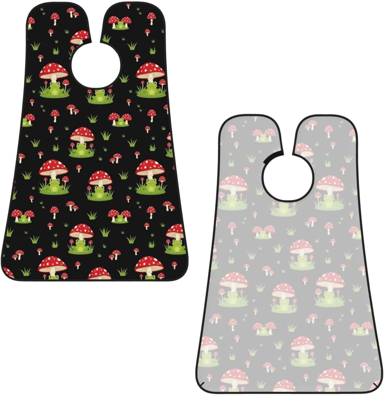 Beard Hair Catcher for Men, Waterproof Shaving Bib Apron Non-Stick, Trimming Tool for Dad Husband, Cute Frogs Cartoon Mushroom Hats Shave Bib