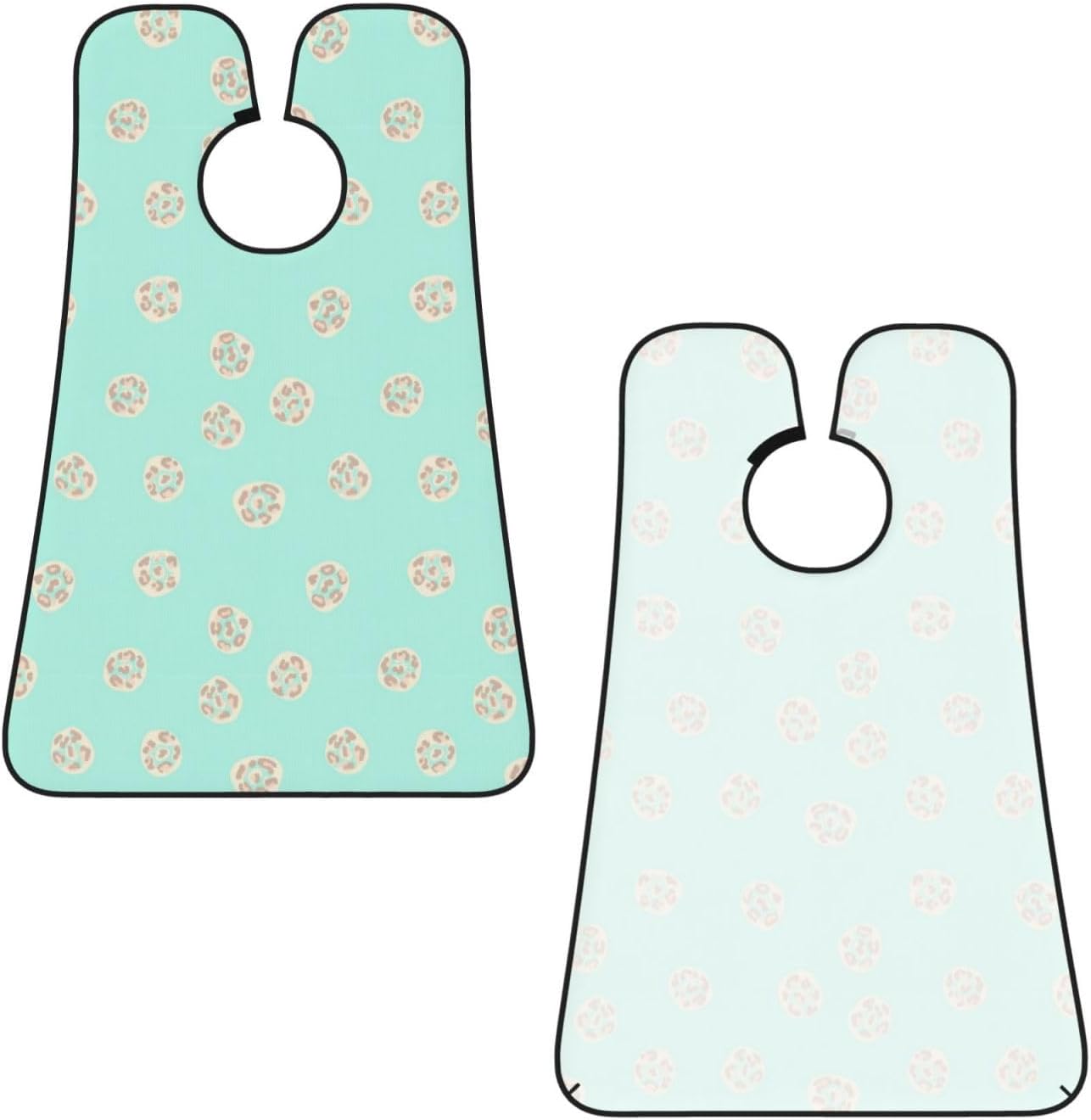 Beard Trimming Hair Catcher, Blue Mint Green Gold Leopard Print Shave Bib, Non-Stick Bib Apron Waterproof, Shaving Tool for Men for Husband Father’s Day