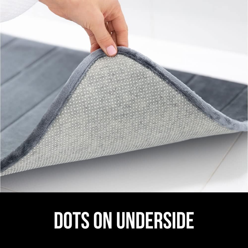 GORILLA GRIP Memory Foam Bath Mat, Soft Absorbent US Designed Bathroom Rug, Gripping Dots Machine Washable Bathmat, Cushioned Floor Mats, Shower Sink Rugs Room Décor Accessories, 42x24 Graphite Gray