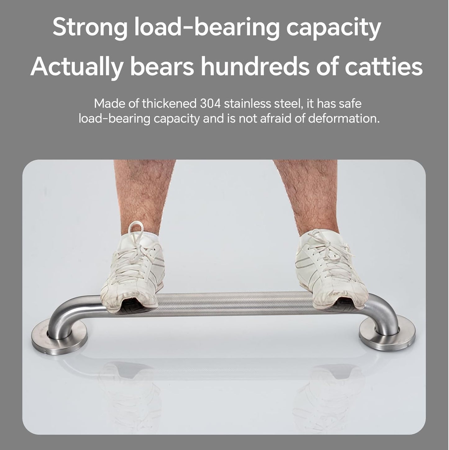 Joyrain 16-inch Bathroom Safety Grab Bar - 500lb Weight Capacity ADA Certified Anti-Slip Handle for Shower/Tub/Toilet, Elderly & Disabled Assist (Knurling, 18 inch)