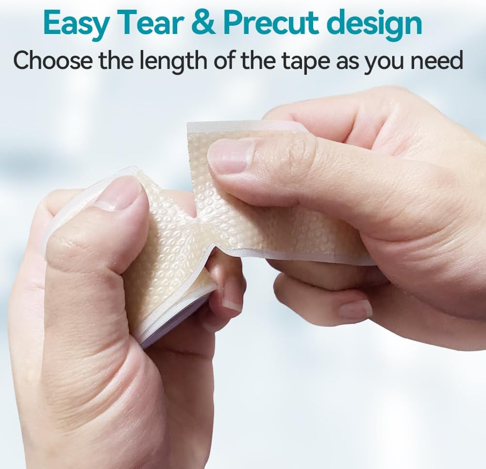 Dimora Silicone Tape 3 Rolls - Hypoallergenic Medical Tape for Sensitive Skin, Pain-Free Removal First Aid Tapes with Easy Tear Precut, Waterproof Surgical Tape,1.6in x 177in