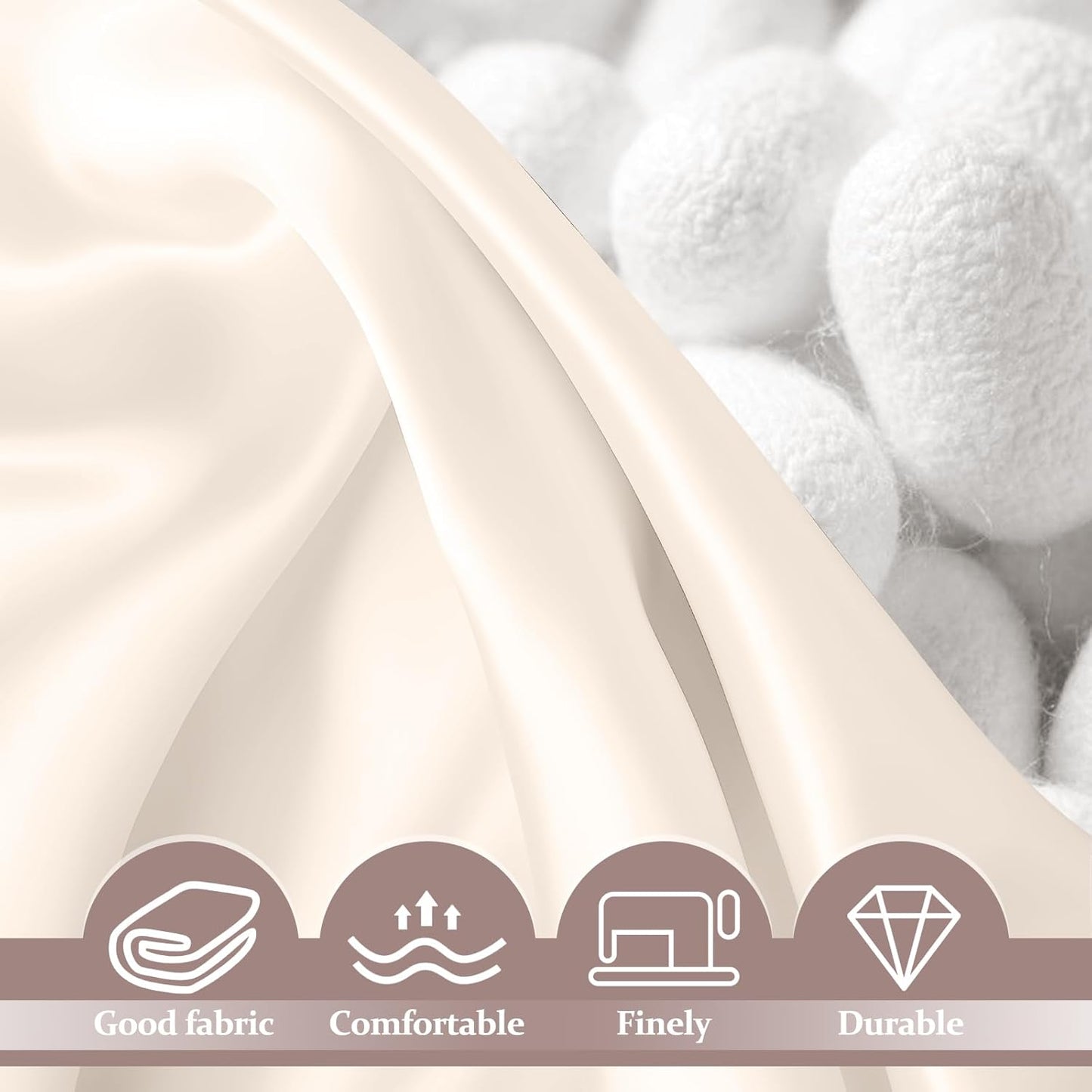 2 Pack 100% Pure Silk Pillowcase for Hair and Skin, Both Sides Mulberry Silk Pillowcases with Hidden Zipper, Cooling Pillowcase 19 Momme, 600 Thread Silk Pillow Cases Standard Size, Beige