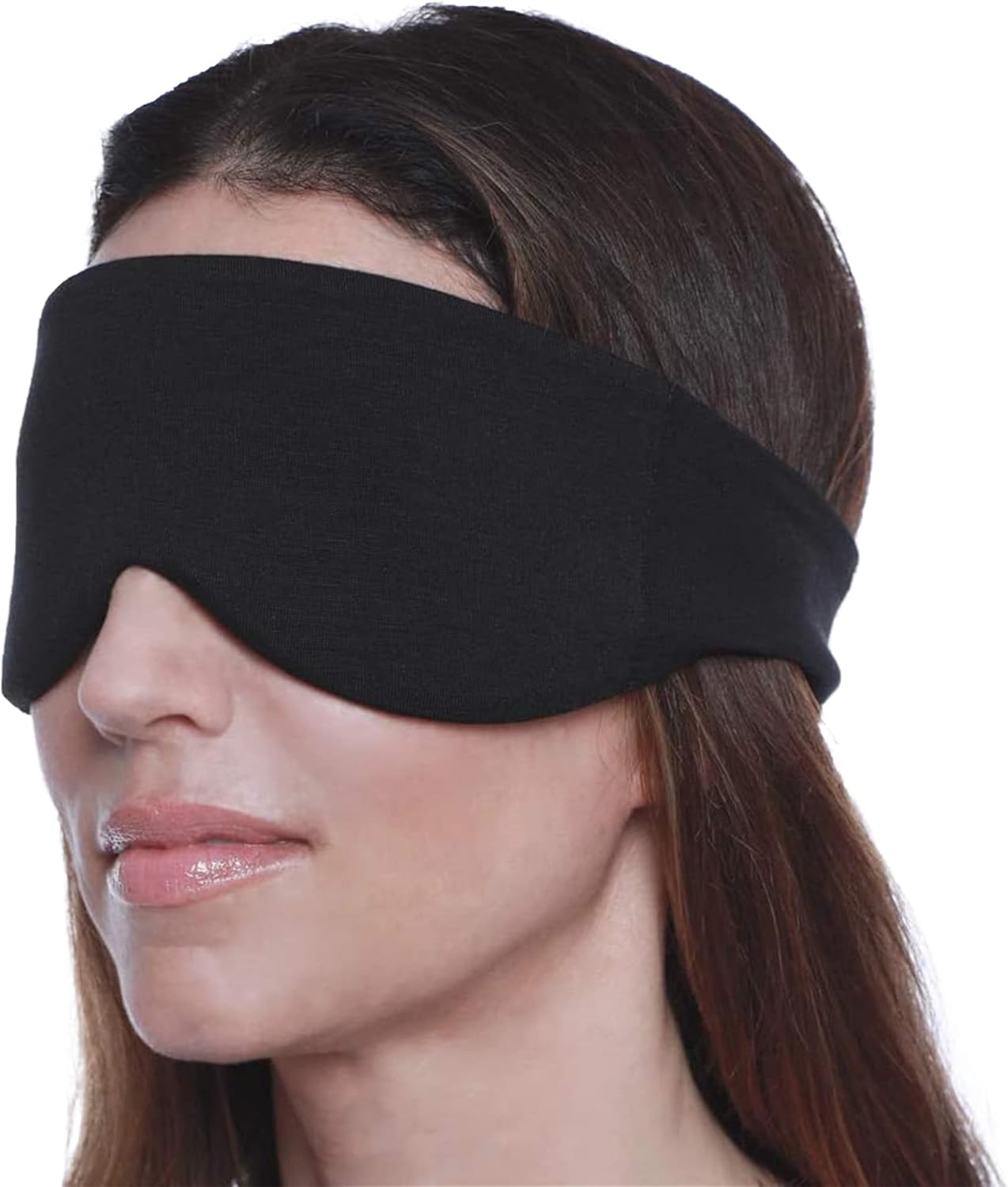 Happyluxe Escape Sleep Mask - Buttery Soft Airplane Eye Mask for Sleeping or Napping in Bed. Machine Washable. - Jet Black, Made in USA